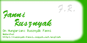 fanni rusznyak business card